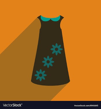 Flat icon with long shadow dress vector image