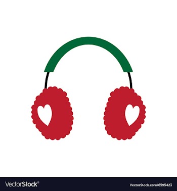 Flat icon with long shadow earmuffs hearts vector image