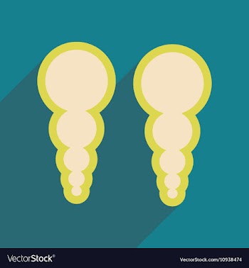 Flat icon with long shadow earrings pearl earrings vector image