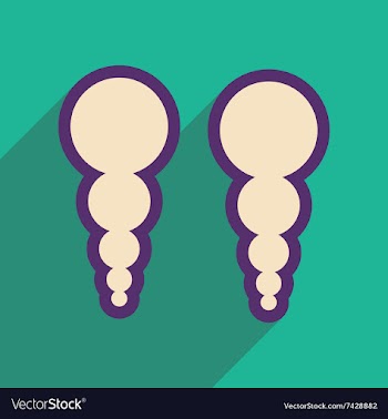 Flat icon with long shadow earrings pearl earrings vector image