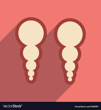 Flat icon with long shadow earrings pearl earrings vector image