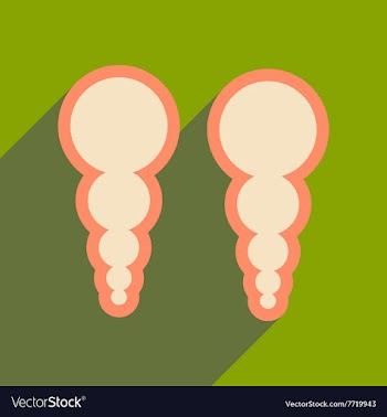 Flat icon with long shadow earrings pearl earrings vector image