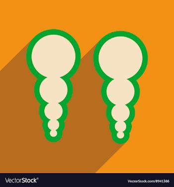 Flat icon with long shadow earrings pearl earrings vector image