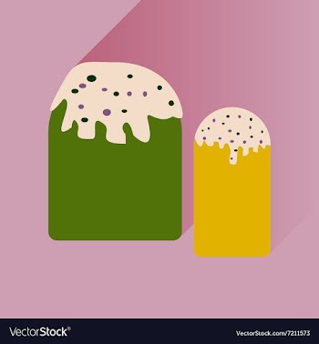 Flat icon with long shadow Easter pastry vector image