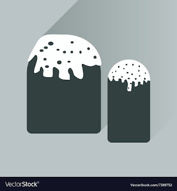 Flat icon with long shadow Easter pastry vector image