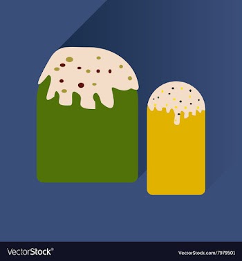 Flat icon with long shadow Easter pastry vector image