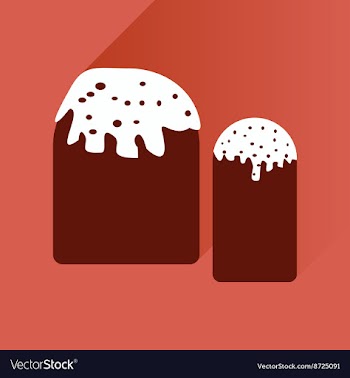 Flat icon with long shadow Easter pastry vector image