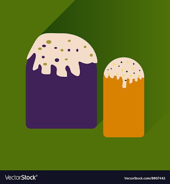 Flat icon with long shadow Easter pastry vector image