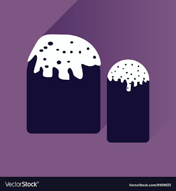 Flat icon with long shadow Easter pastry vector image
