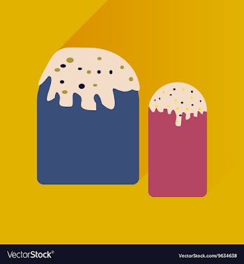 Flat icon with long shadow Easter pastry vector image