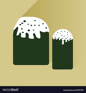 Flat icon with long shadow Easter pastry vector image