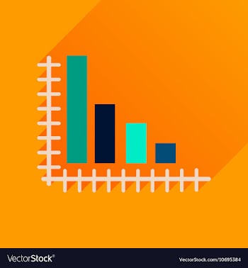Flat icon with long shadow economic graph vector image
