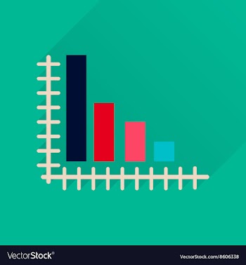 Flat icon with long shadow economic graph vector image