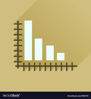 Flat icon with long shadow economic graph vector image