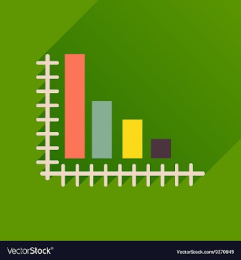 Flat icon with long shadow economic graph vector image