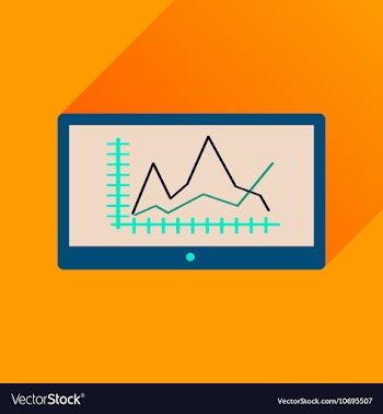 Flat icon with long shadow economic presentation vector image
