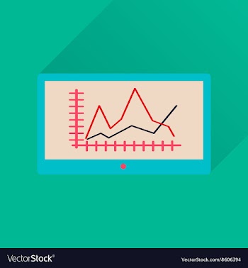 Flat icon with long shadow economic presentation vector image