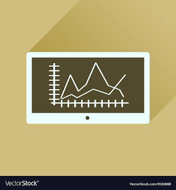 Flat icon with long shadow economic presentation vector image