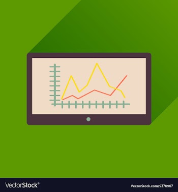 Flat icon with long shadow economic presentation vector image