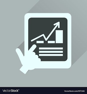 Flat icon with long shadow economic Presentation vector image