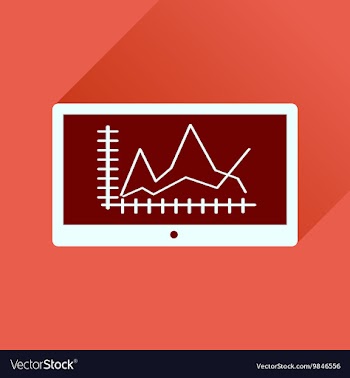 Flat icon with long shadow economic presentation vector image