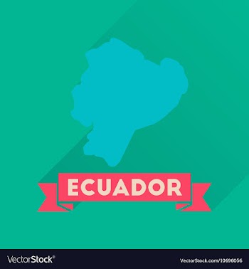 Flat icon with long shadow Ecuador map vector image