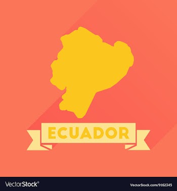 Flat icon with long shadow Ecuador map vector image