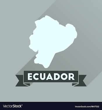Flat icon with long shadow Ecuador map vector image