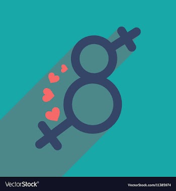 Flat icon with long shadow Eight female sign vector image