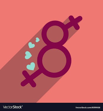 Flat icon with long shadow Eight female sign vector image