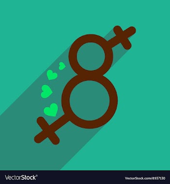 Flat icon with long shadow Eight female sign vector image