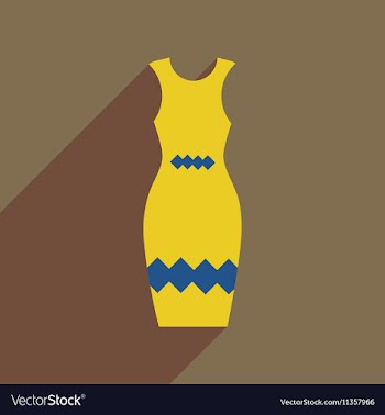 Flat icon with long shadow elegant dress vector image