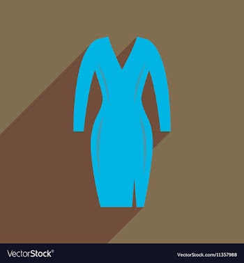Flat icon with long shadow elegant dress vector image
