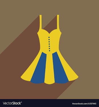 Flat icon with long shadow elegant dress vector image
