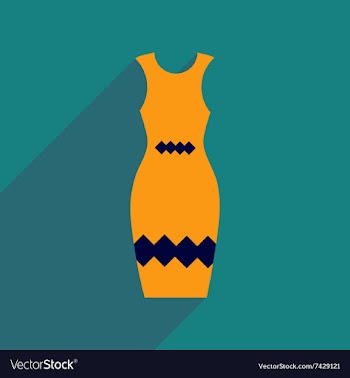 Flat icon with long shadow elegant dress vector image