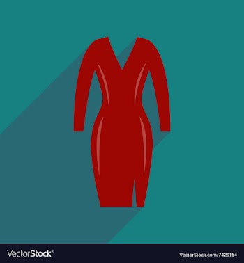 Flat icon with long shadow elegant dress vector image