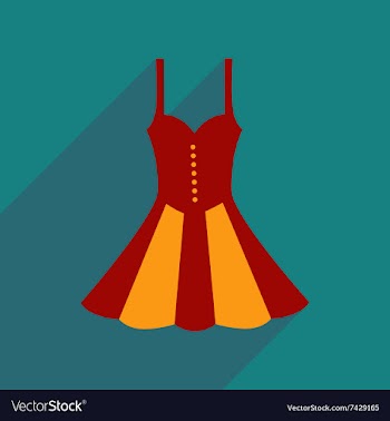 Flat icon with long shadow elegant dress vector image