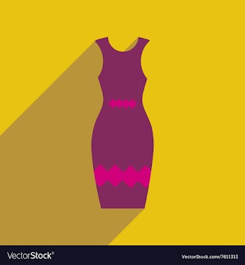 Flat icon with long shadow elegant dress vector image