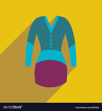 Flat icon with long shadow elegant dress vector image