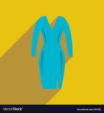 Flat icon with long shadow elegant dress vector image