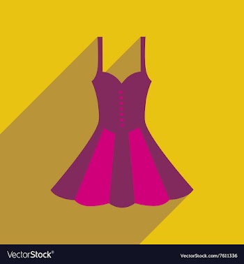 Flat icon with long shadow elegant dress vector image