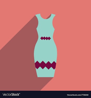 Flat icon with long shadow elegant dress vector image