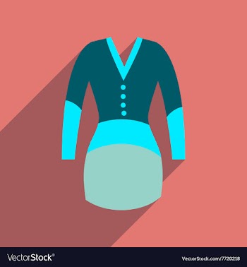 Flat icon with long shadow elegant dress vector image