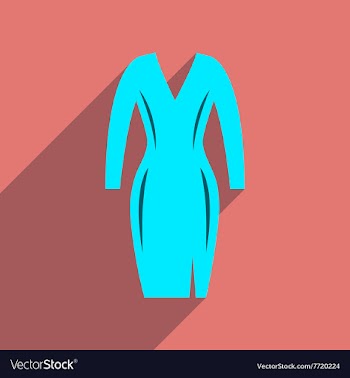 Flat icon with long shadow elegant dress vector image