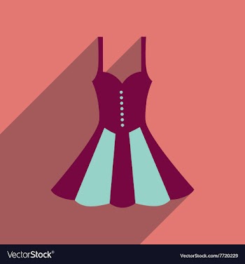 Flat icon with long shadow elegant dress vector image