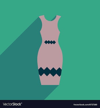 Flat icon with long shadow elegant dress vector image