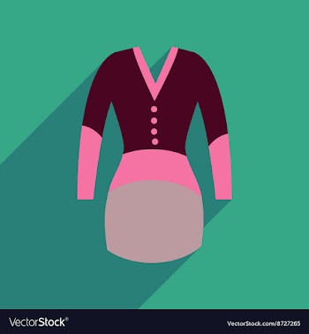 Flat icon with long shadow elegant dress vector image