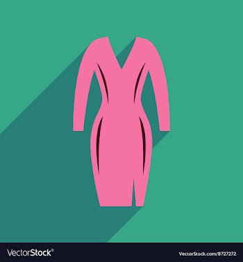 Flat icon with long shadow elegant dress vector image
