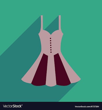 Flat icon with long shadow elegant dress vector image