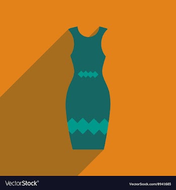 Flat icon with long shadow elegant dress vector image